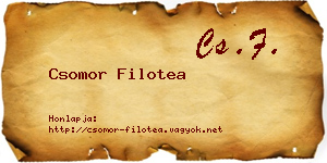 Csomor Filotea névjegykártya